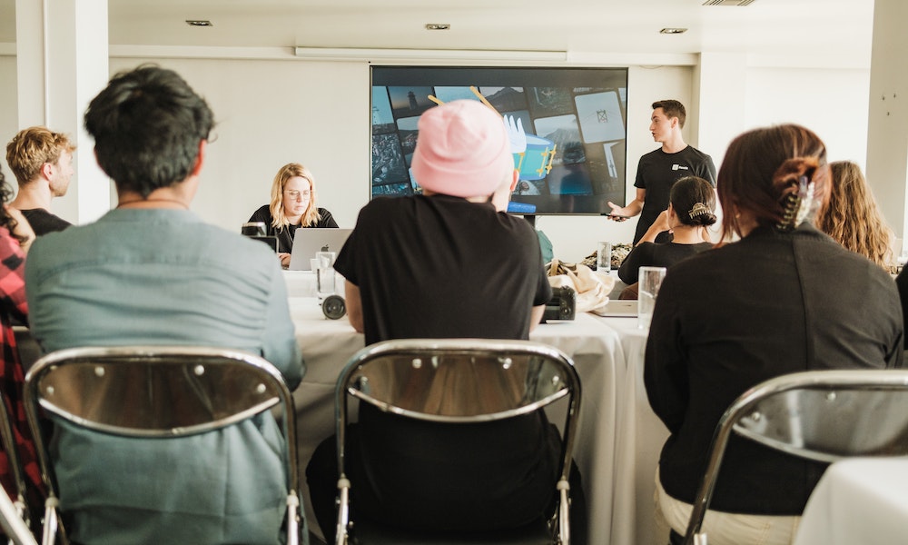 People inside an office in a meeting