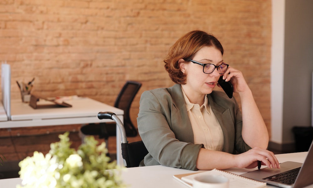 Professional woman on a call