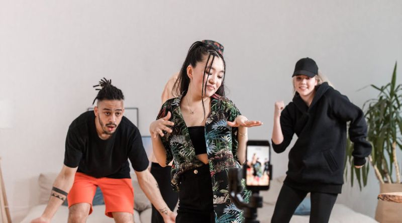 A group of influencers dancing